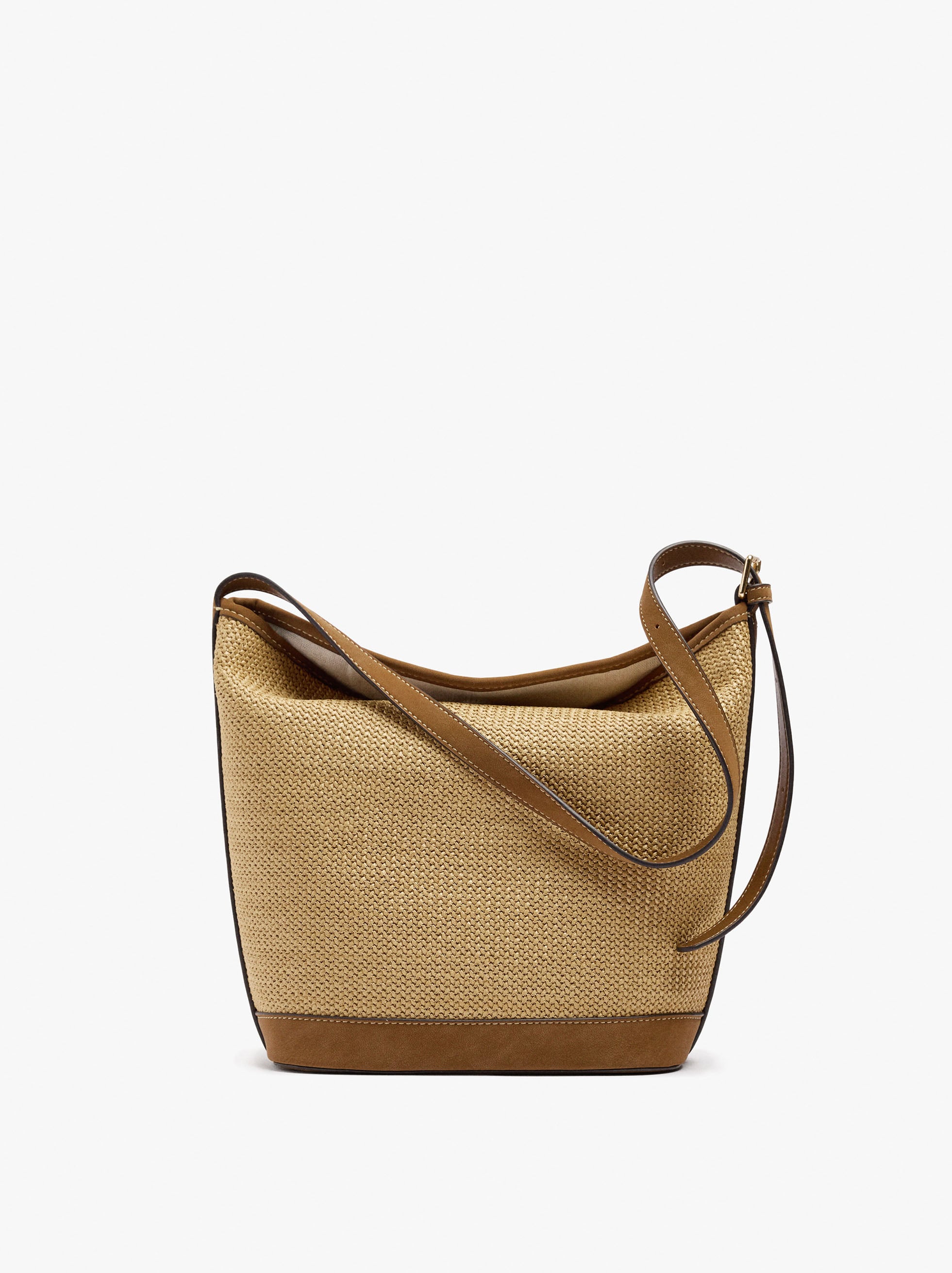 Bolso De Hombro Efecto Rafia