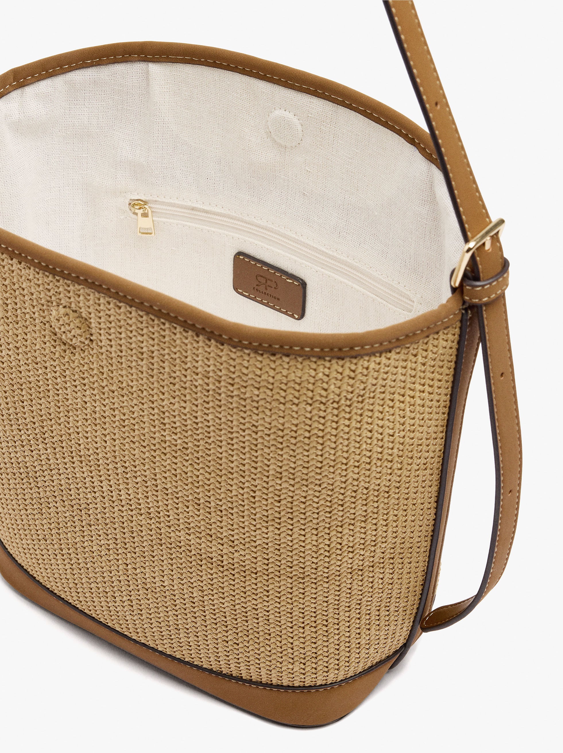 Bolso De Hombro Efecto Rafia