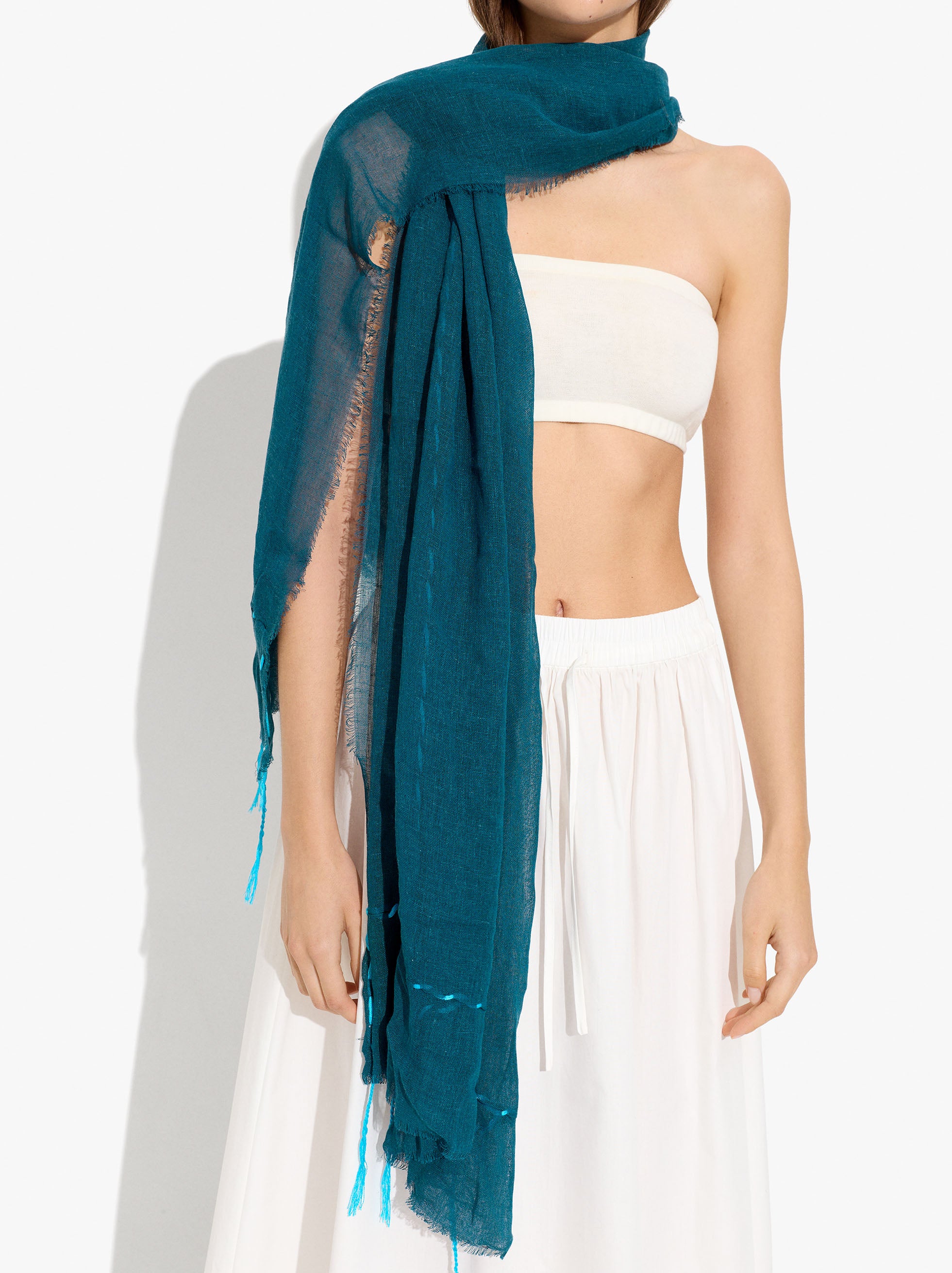 Pashmina Con Mezcla De Lino