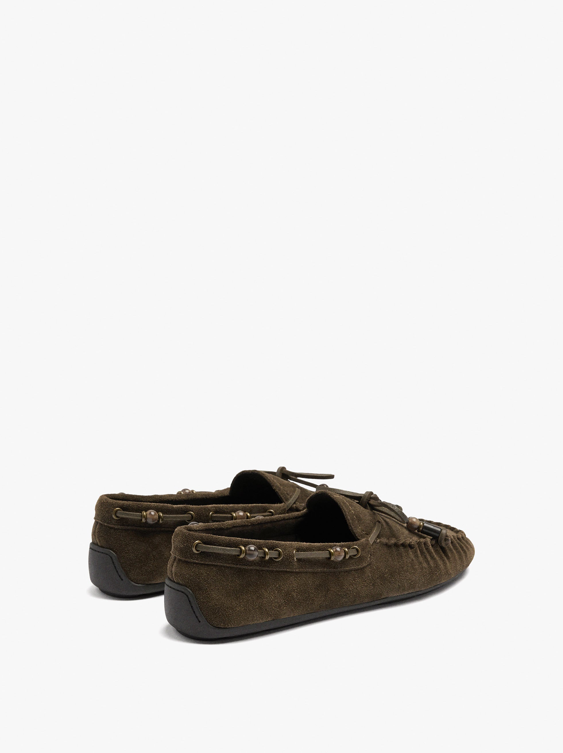 Mocasines De Piel Con Lazo