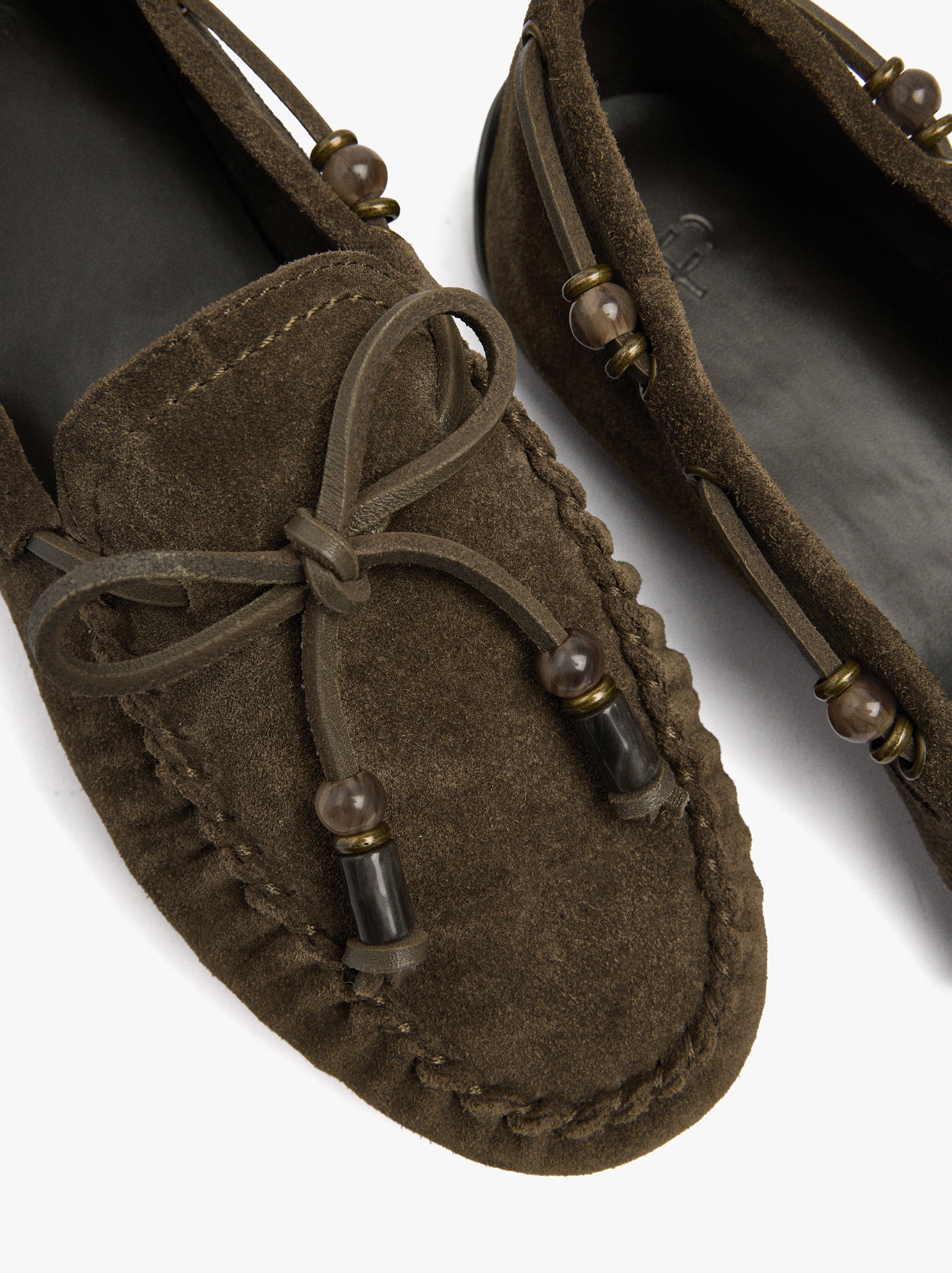 Mocasines De Piel Con Lazo