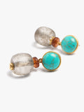 Pendientes Con Piedra Y Cuenta De Vidrio