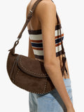 Bolso Bandolera Efecto Piel Con Tachuelas