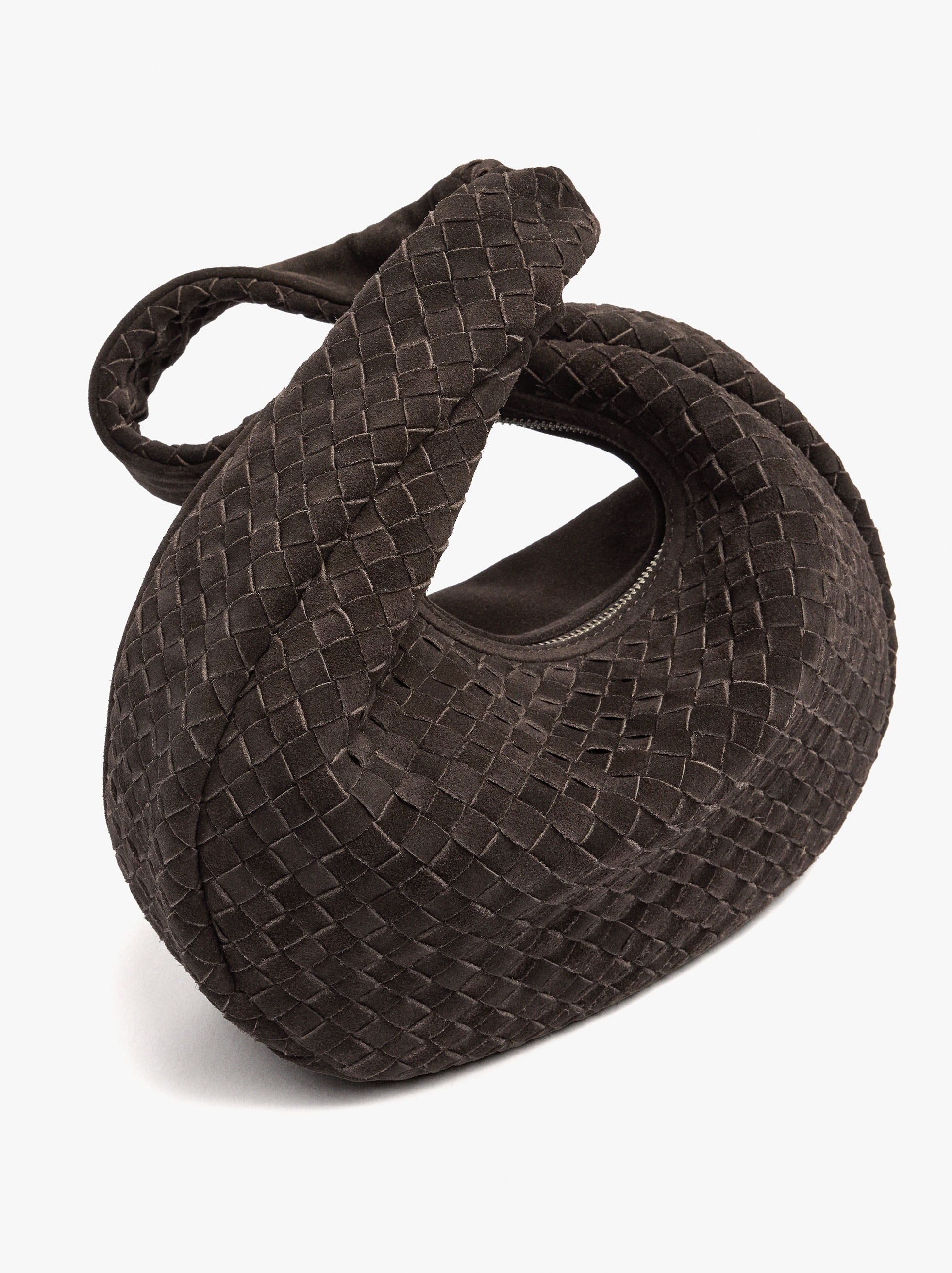 Bolso De Hombro Con Piel Trenzada