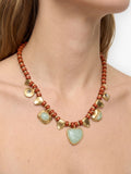Collar Corto Con Colgantes De Piedras