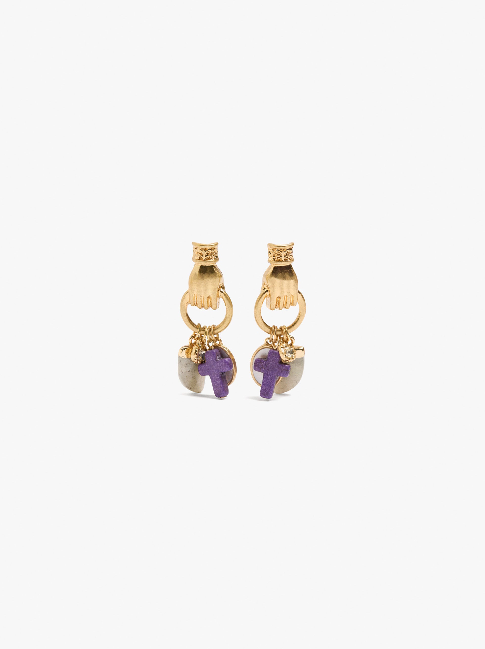 Pendientes Puños Y Colgantes De Piedras