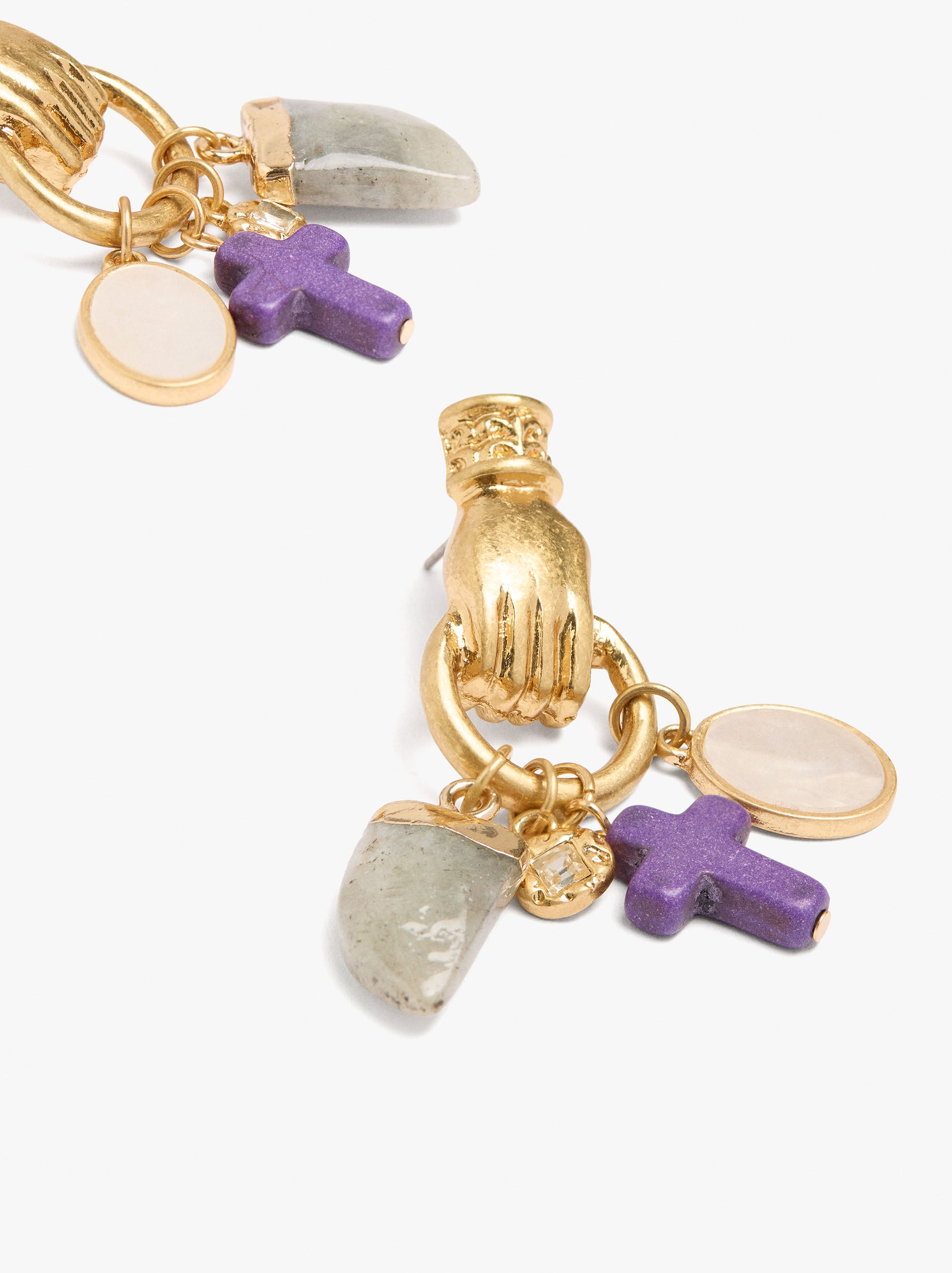 Pendientes Puños Y Colgantes De Piedras