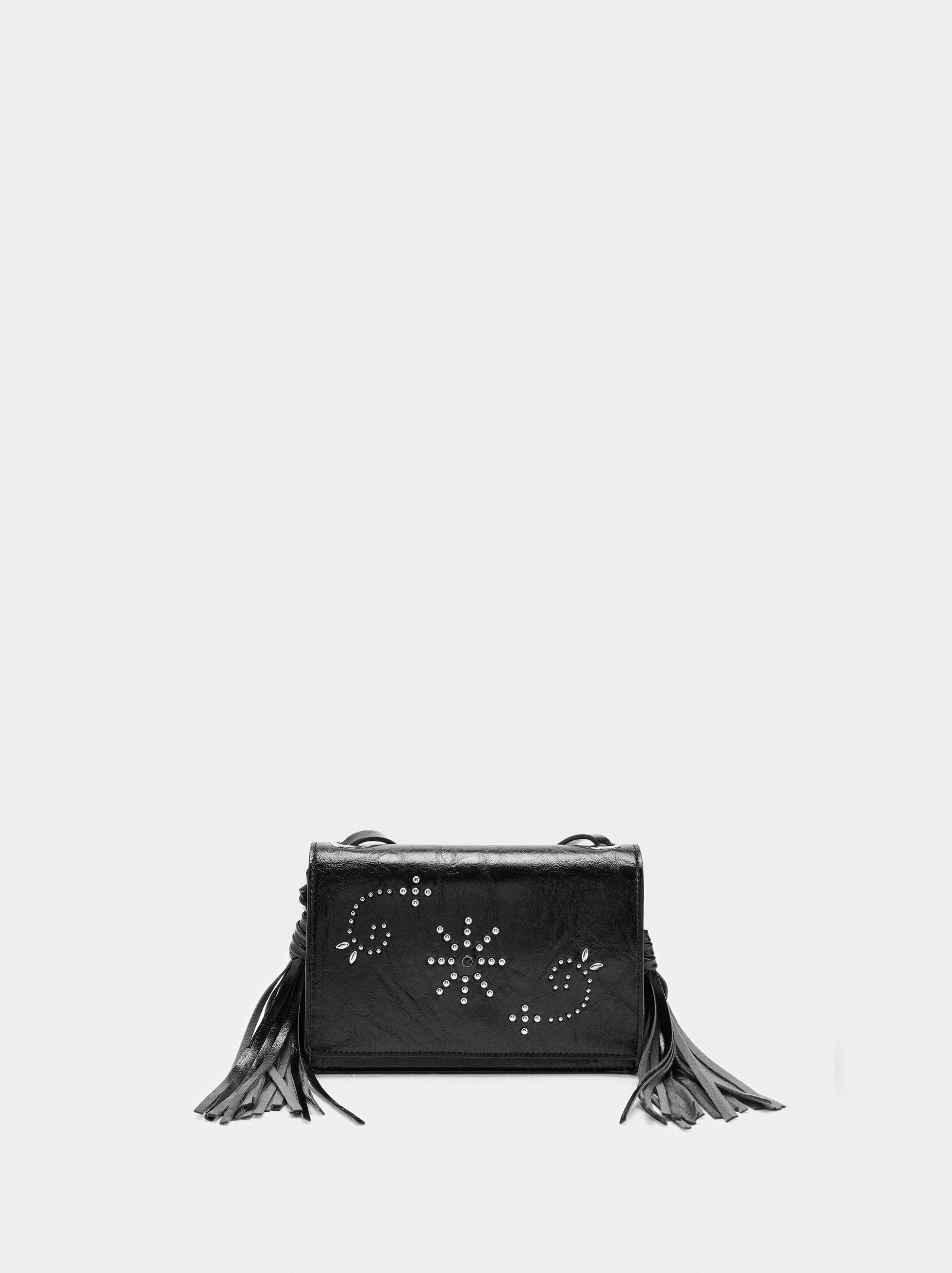 Bolso Bandolera Con Tachuelas Y Flecos