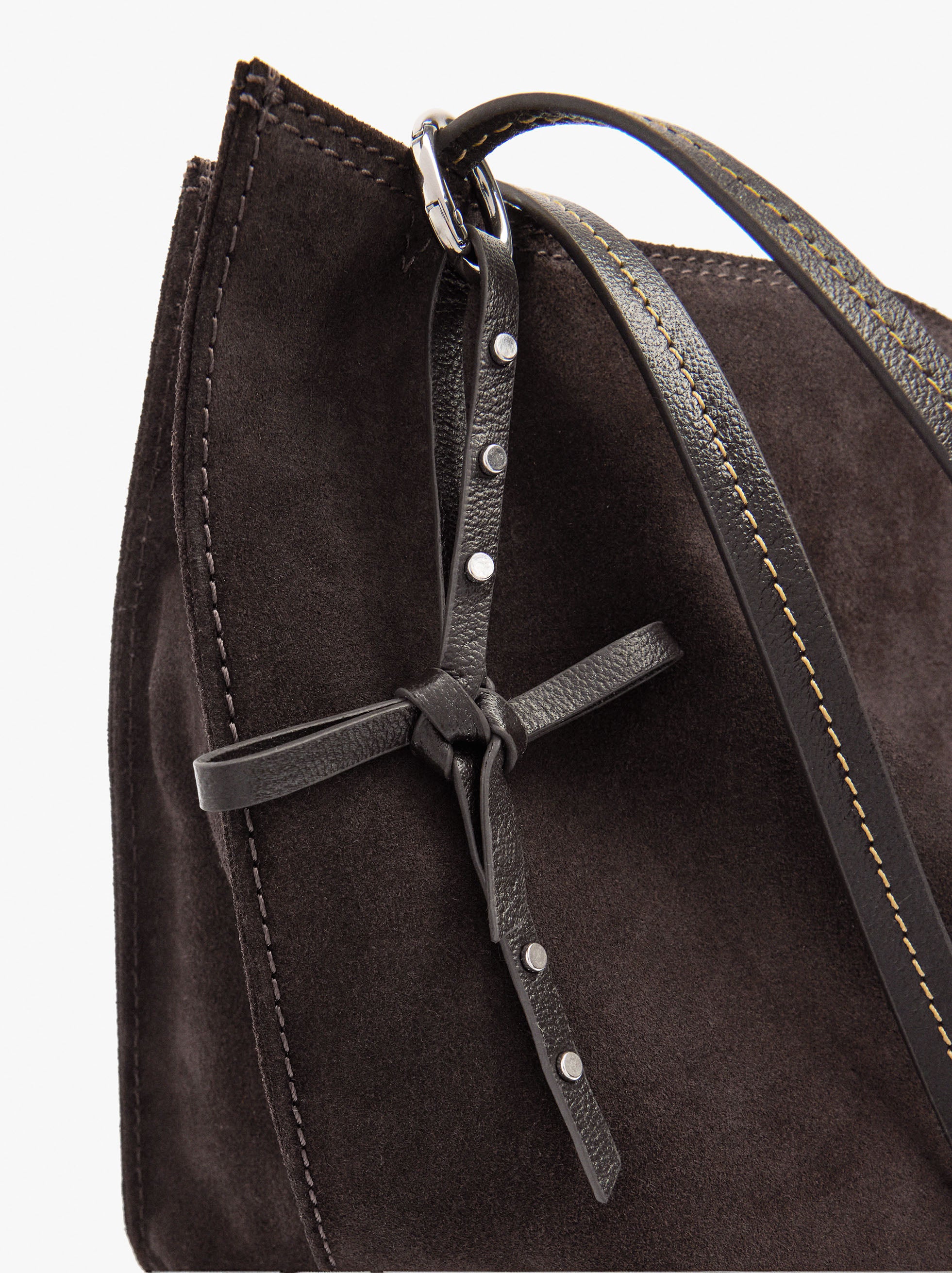Bolso Shopper Rectangular Con Piel