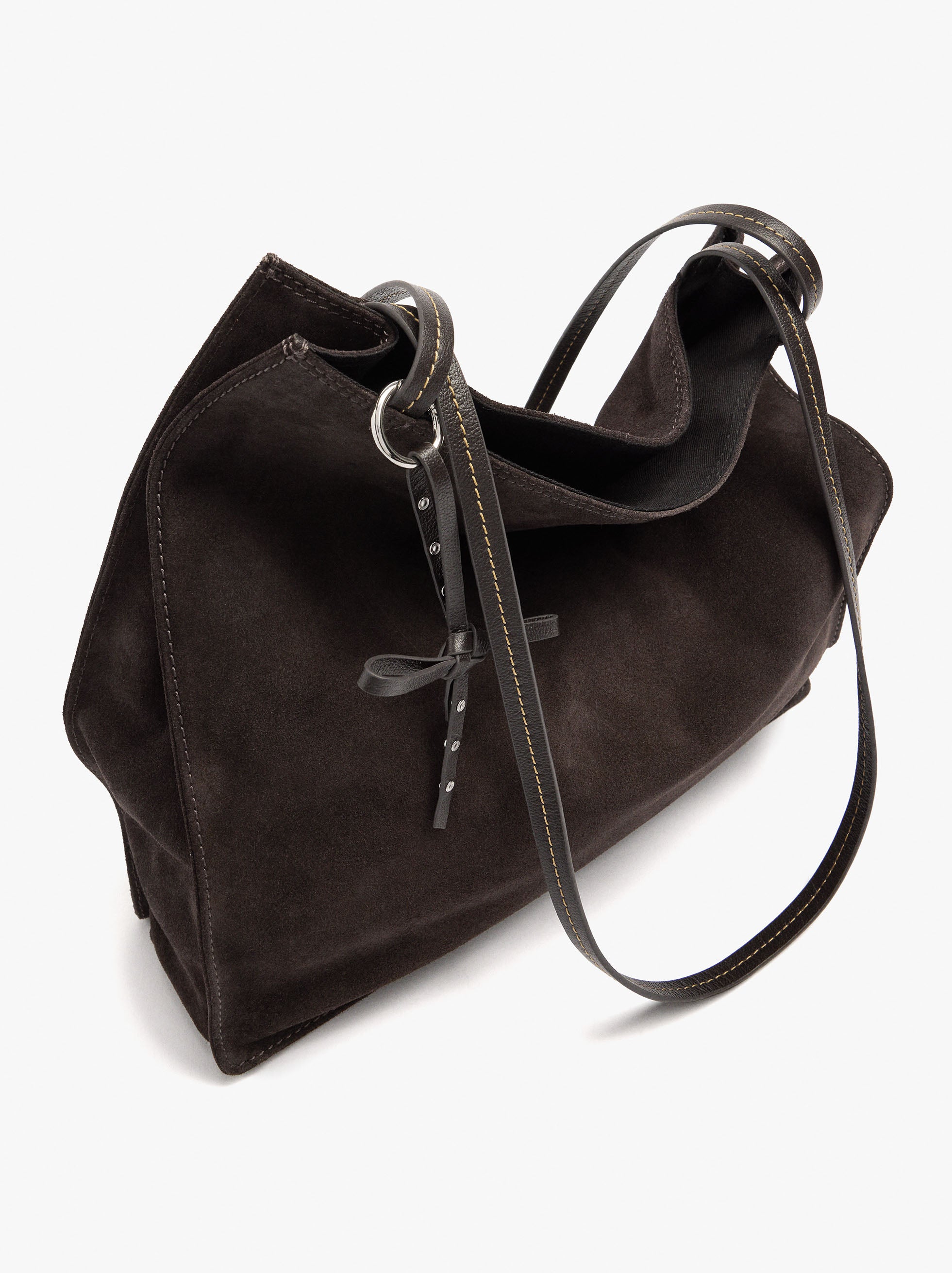 Bolso Shopper Rectangular Con Piel
