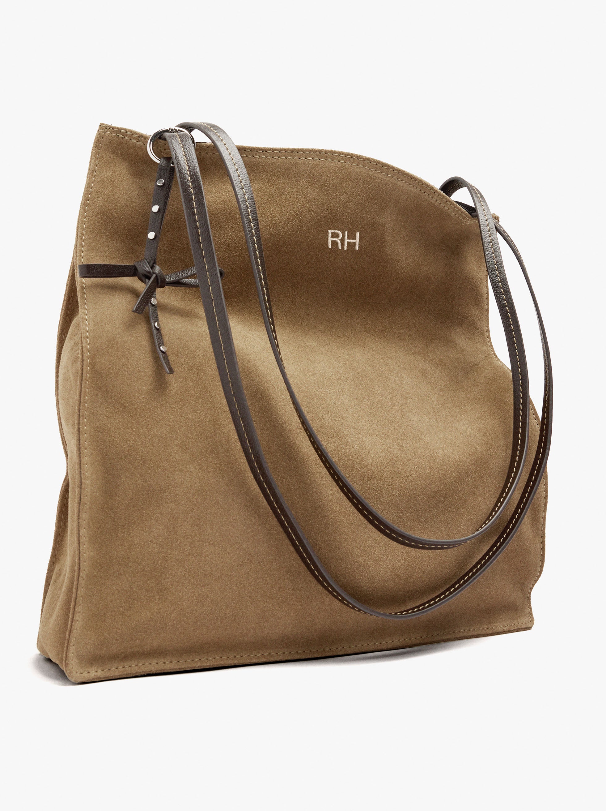 Bolso Shopper Rectangular Con Piel