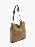 Bolso Shopper Rectangular Con Piel