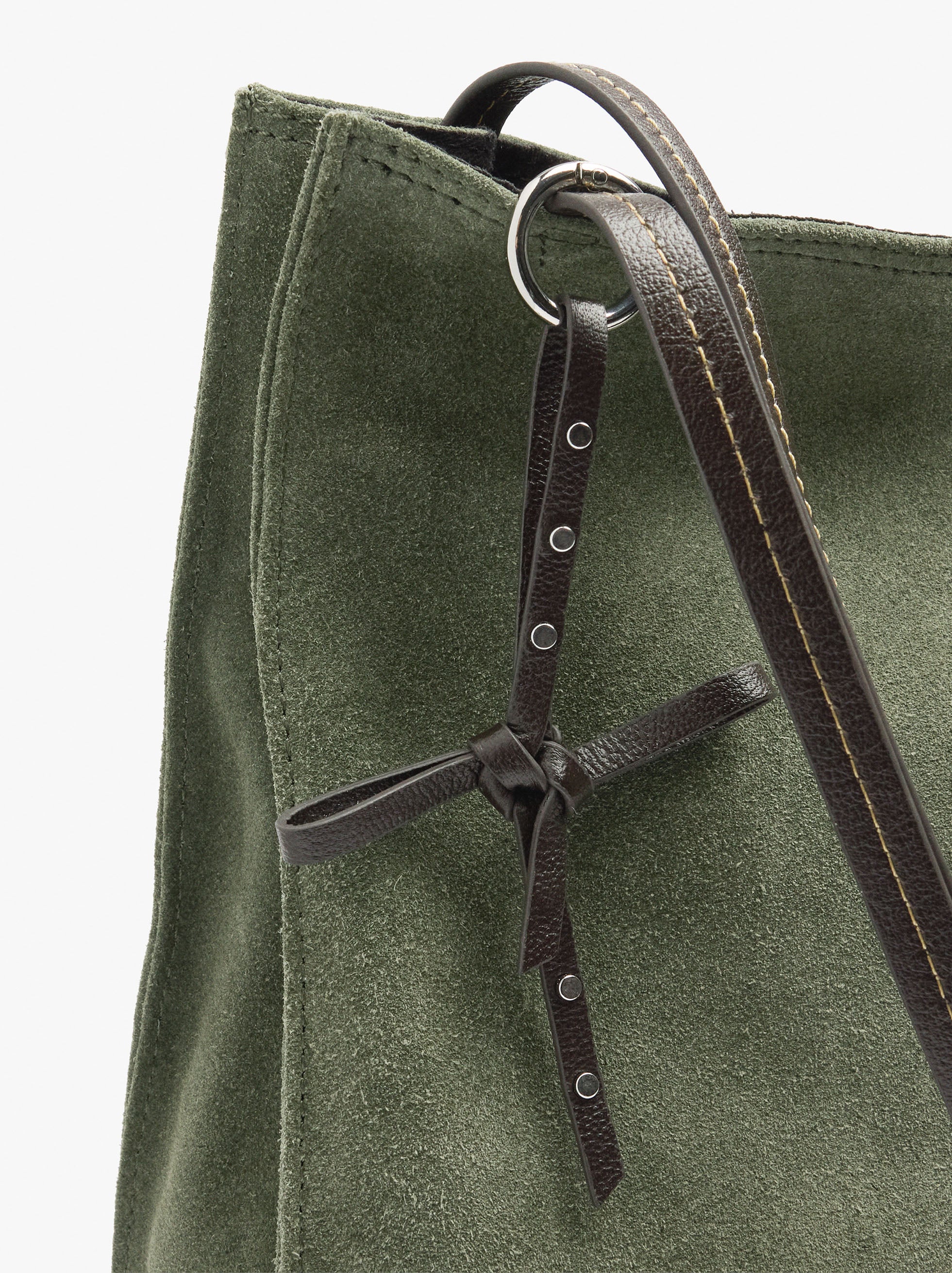 Bolso Shopper Rectangular Con Piel