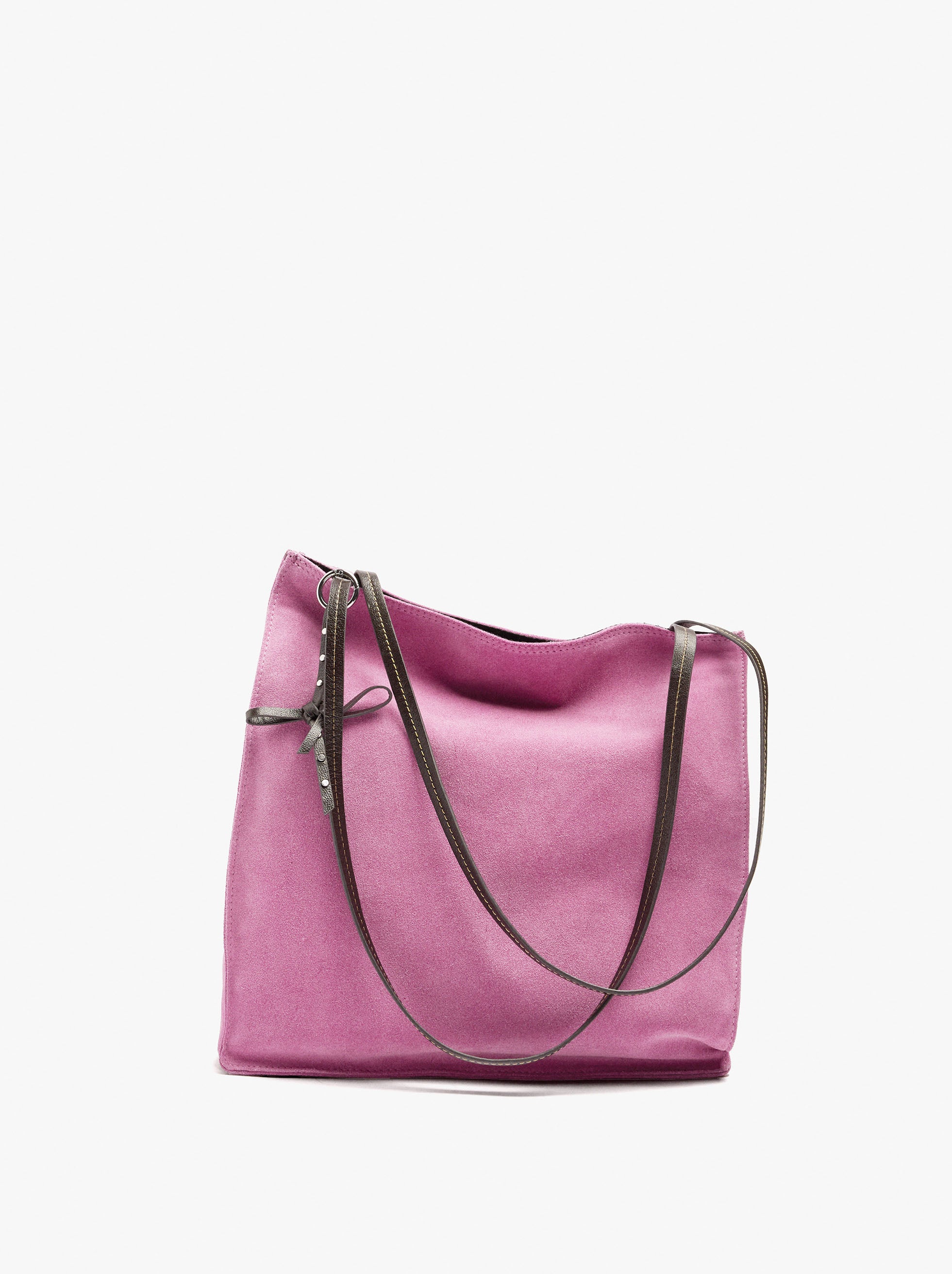 Bolso Shopper Rectangular Con Piel