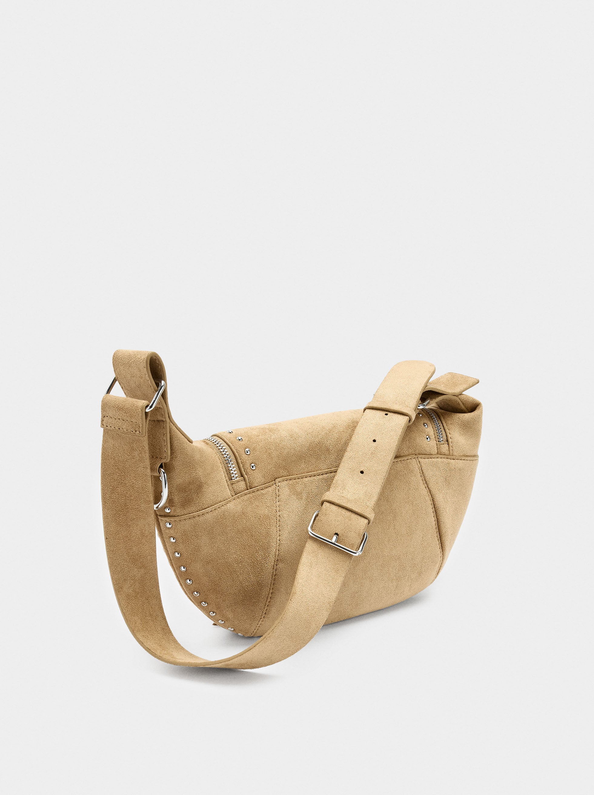 Bolso Bandolera Efecto Piel Con Tachuelas