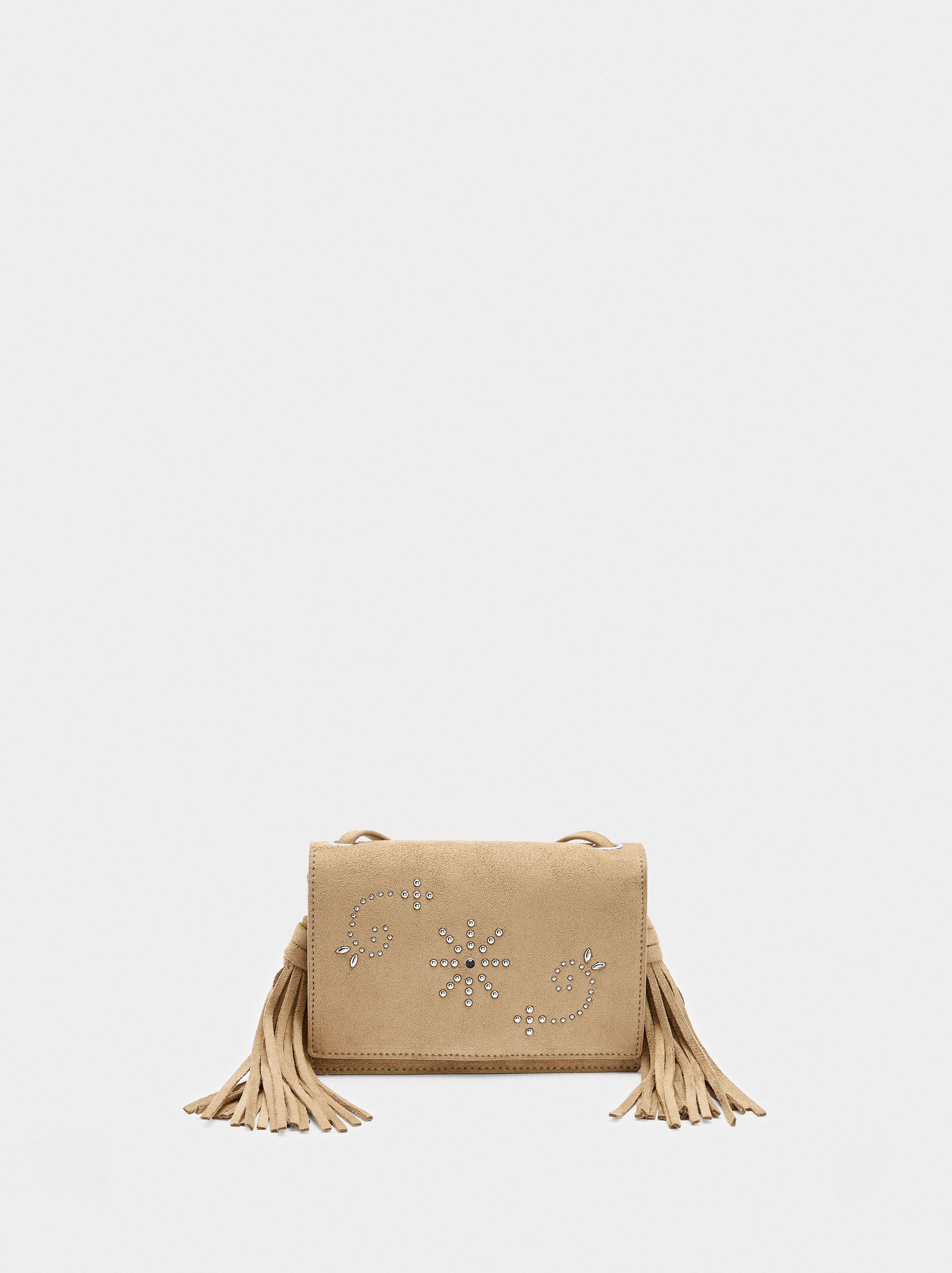 Bolso Bandolera Con Tachuelas Y Flecos