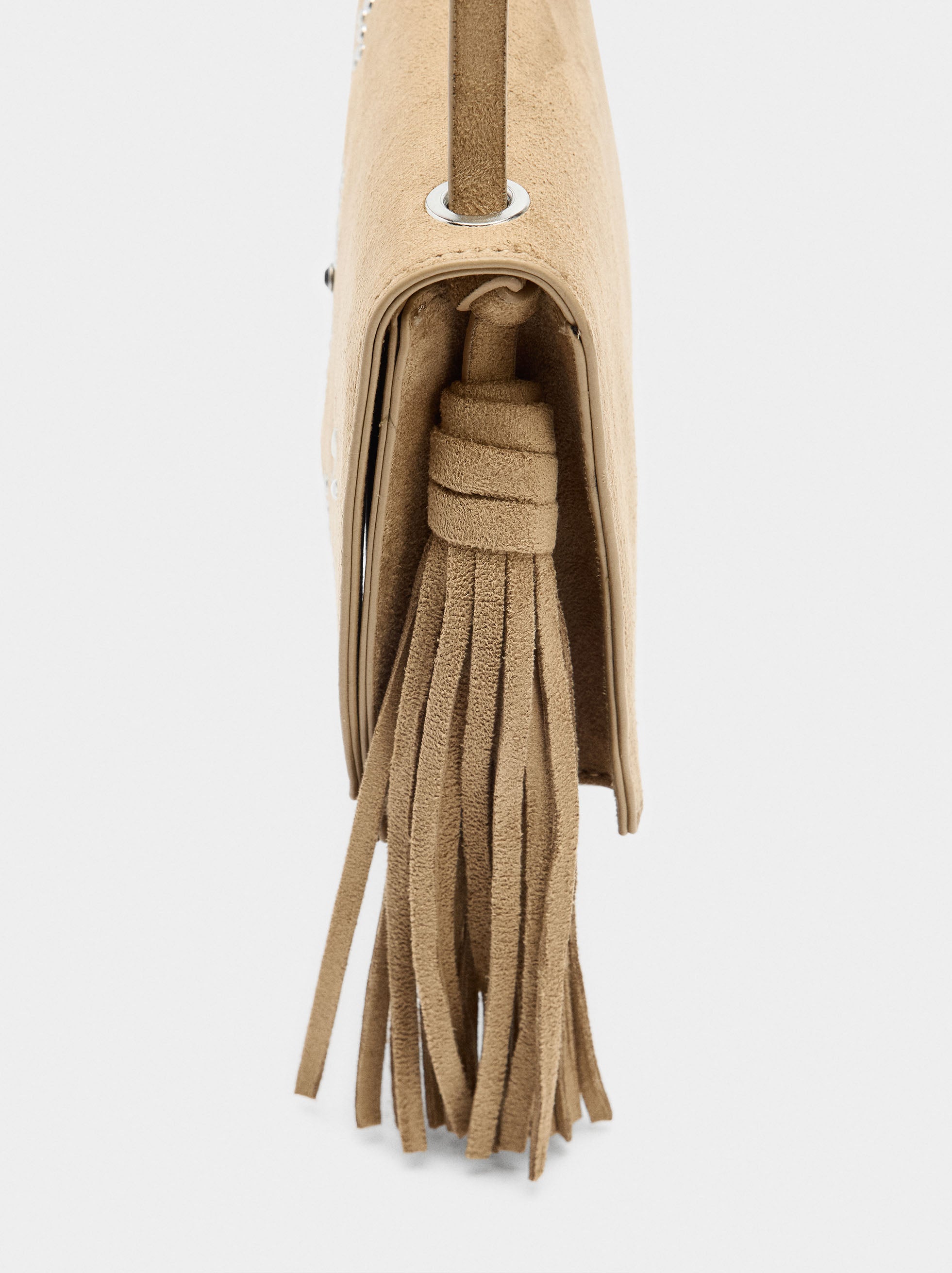 Bolso Bandolera Con Tachuelas Y Flecos