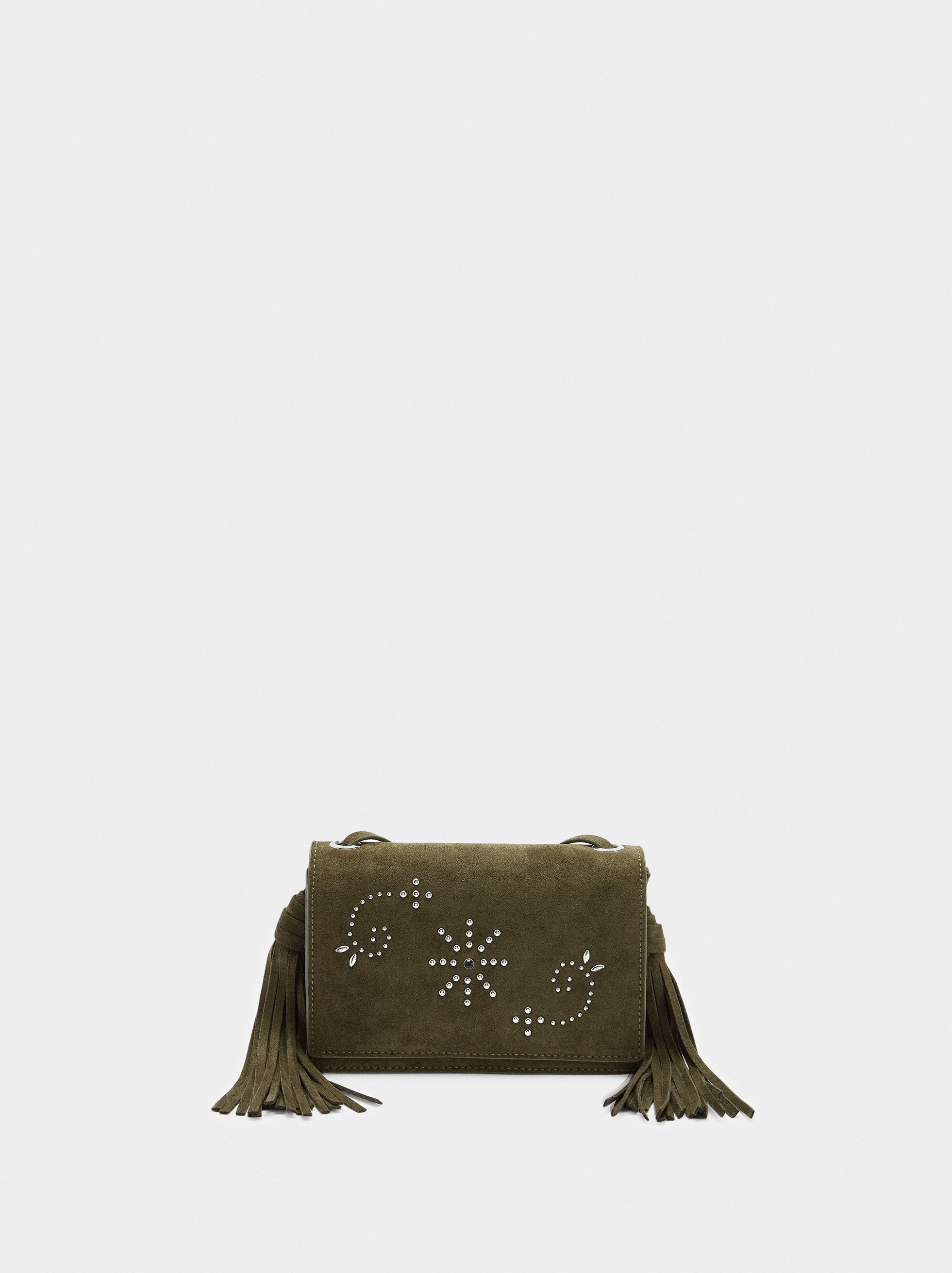 Bolso Bandolera Con Tachuelas Y Flecos