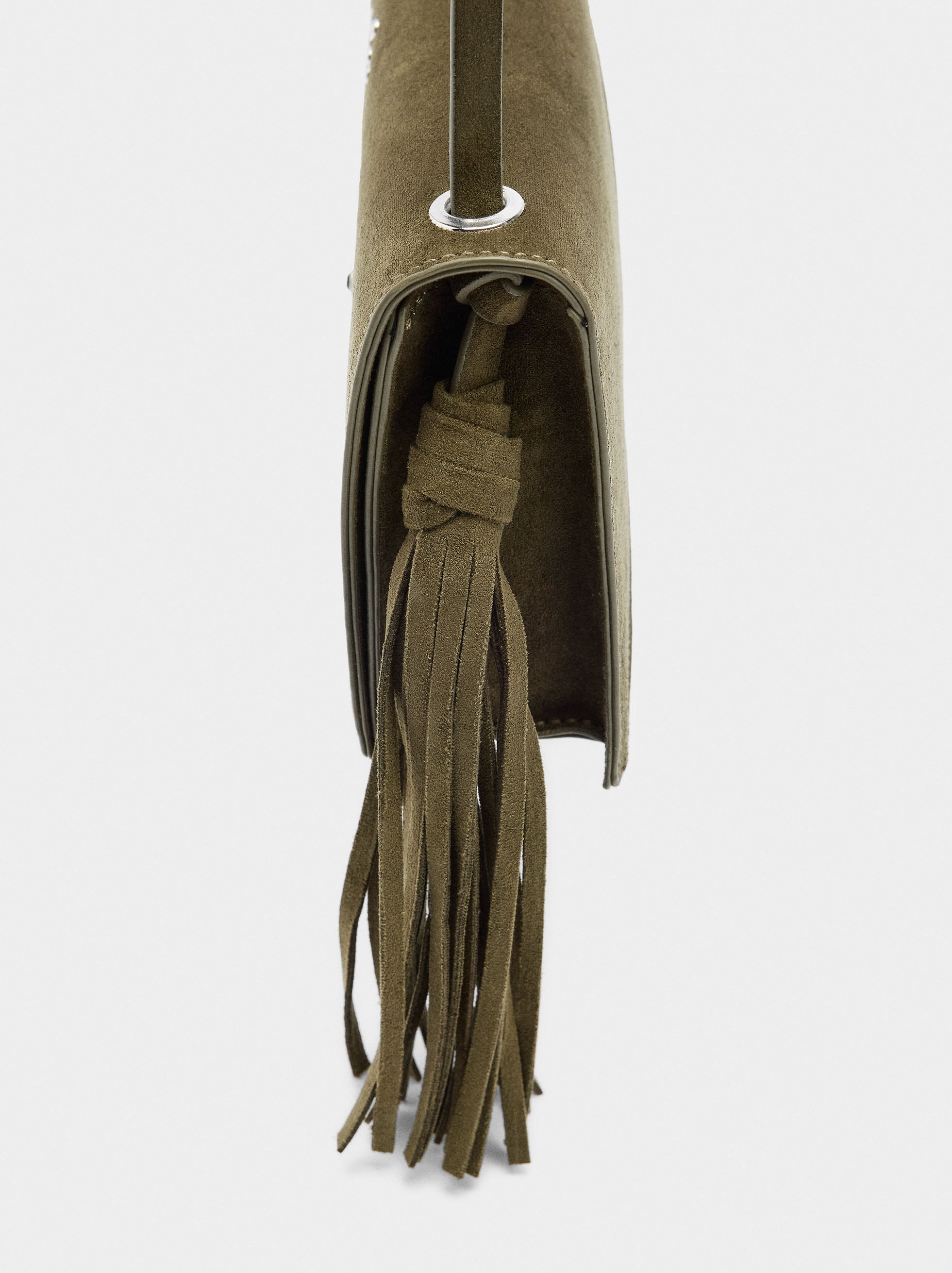 Bolso Bandolera Con Tachuelas Y Flecos