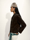 Chaqueta De Piel Con Bolsillo