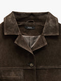 Chaqueta De Piel Con Bolsillo
