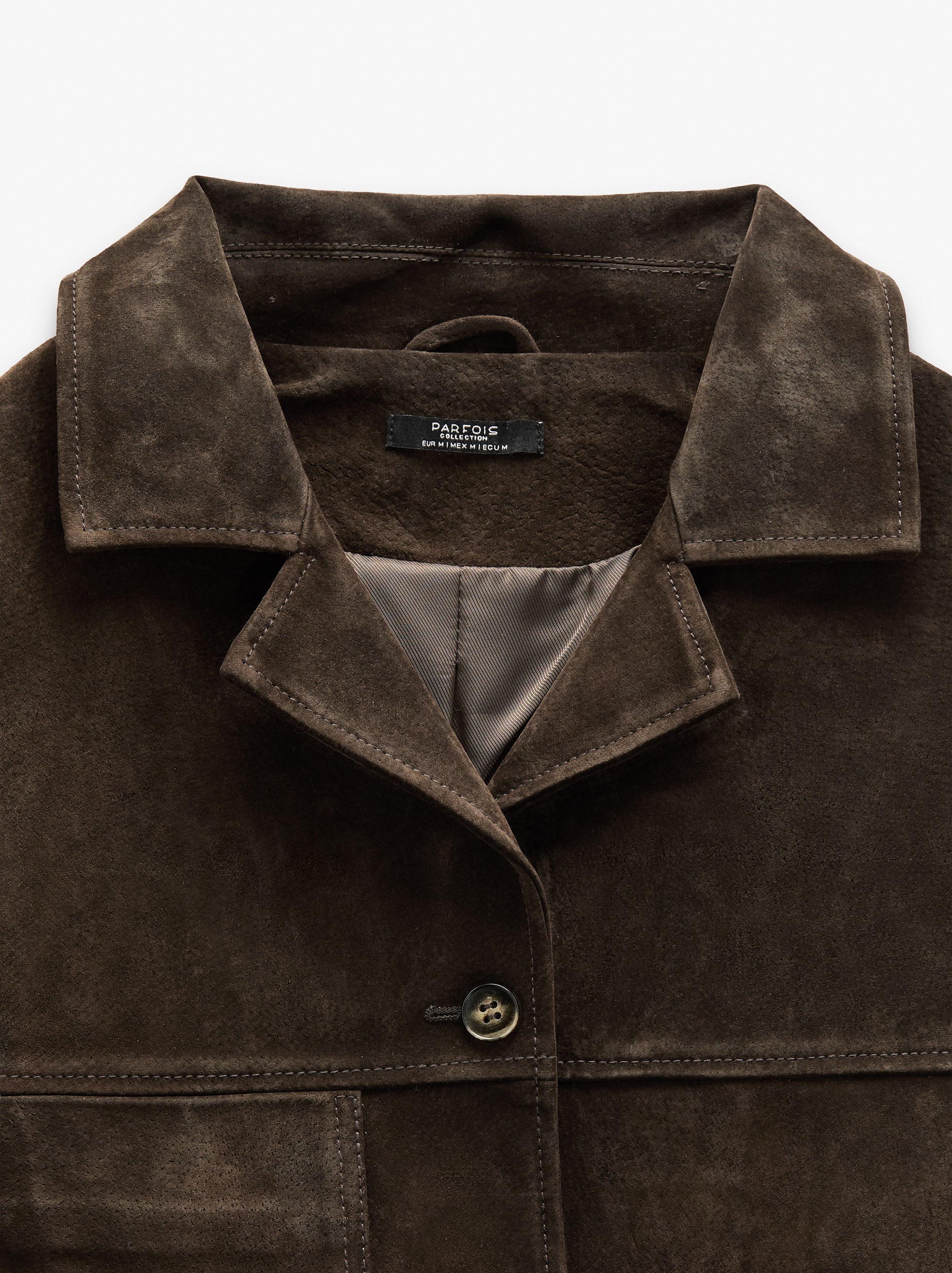 Chaqueta De Piel Con Bolsillo