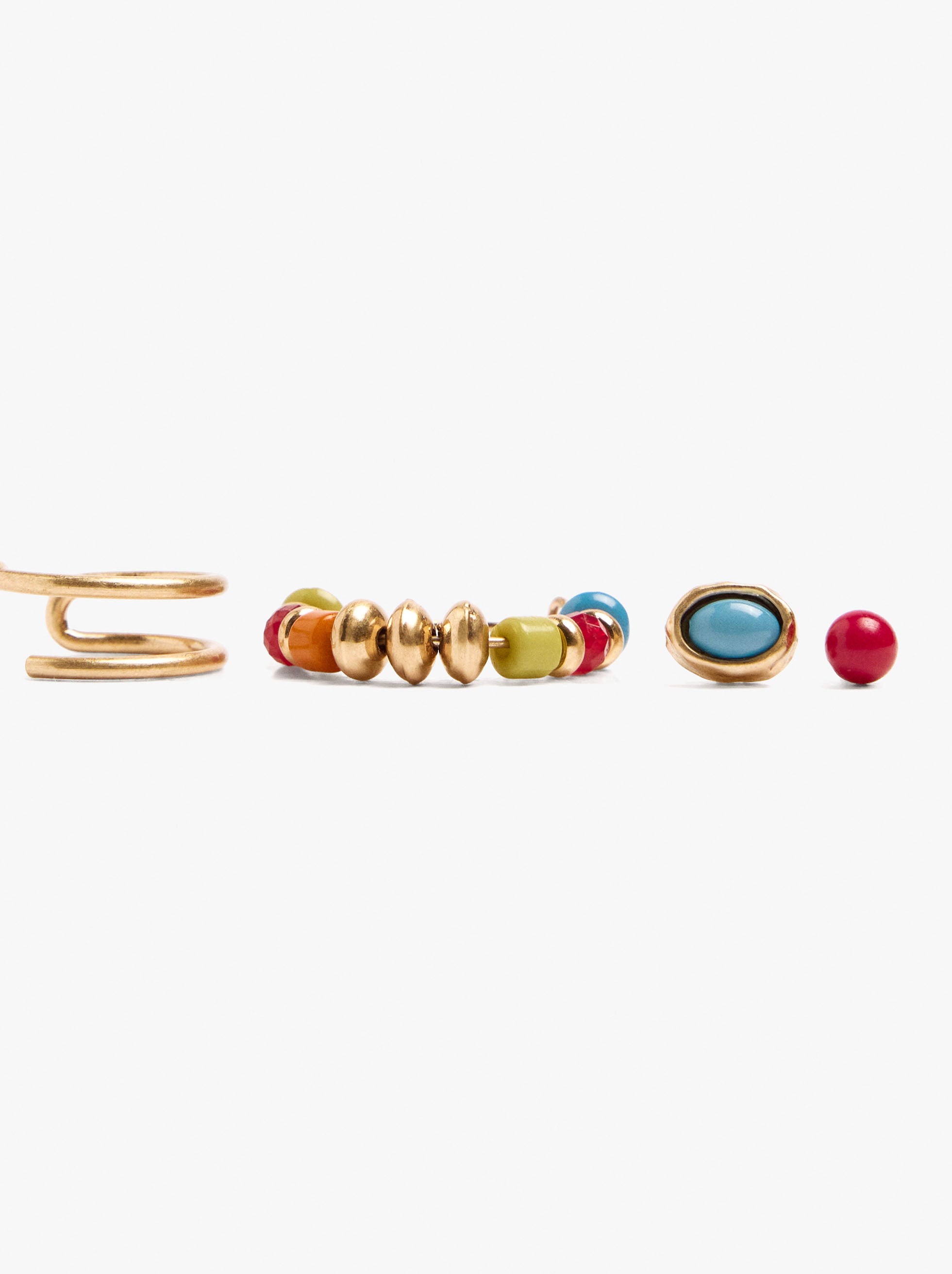 Set De Pendientes Cuentas Multicolor