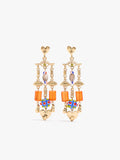 Pendientes Largos Cuentas Y Corazones