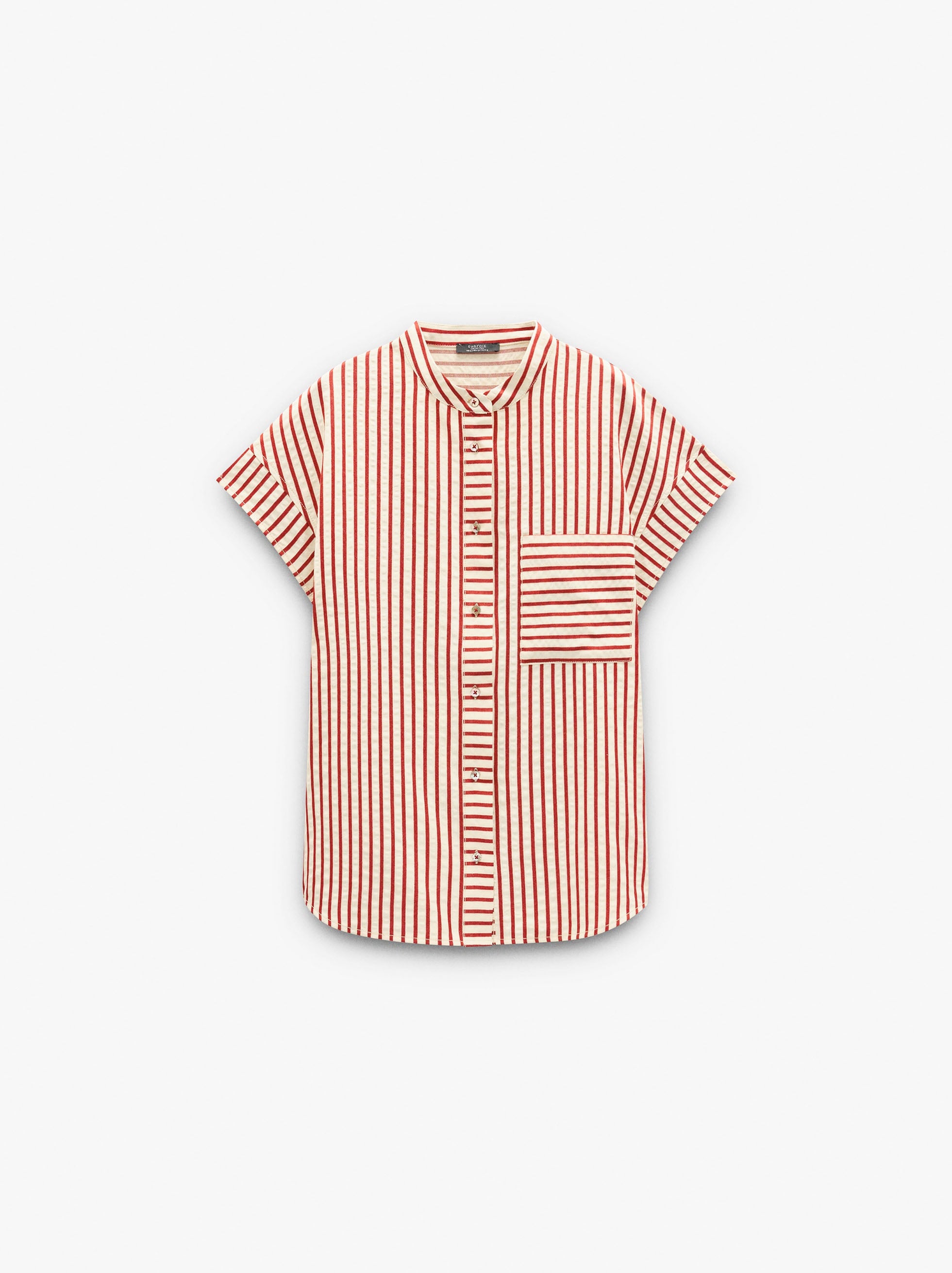 Camisa Cuello Mao A Rayas