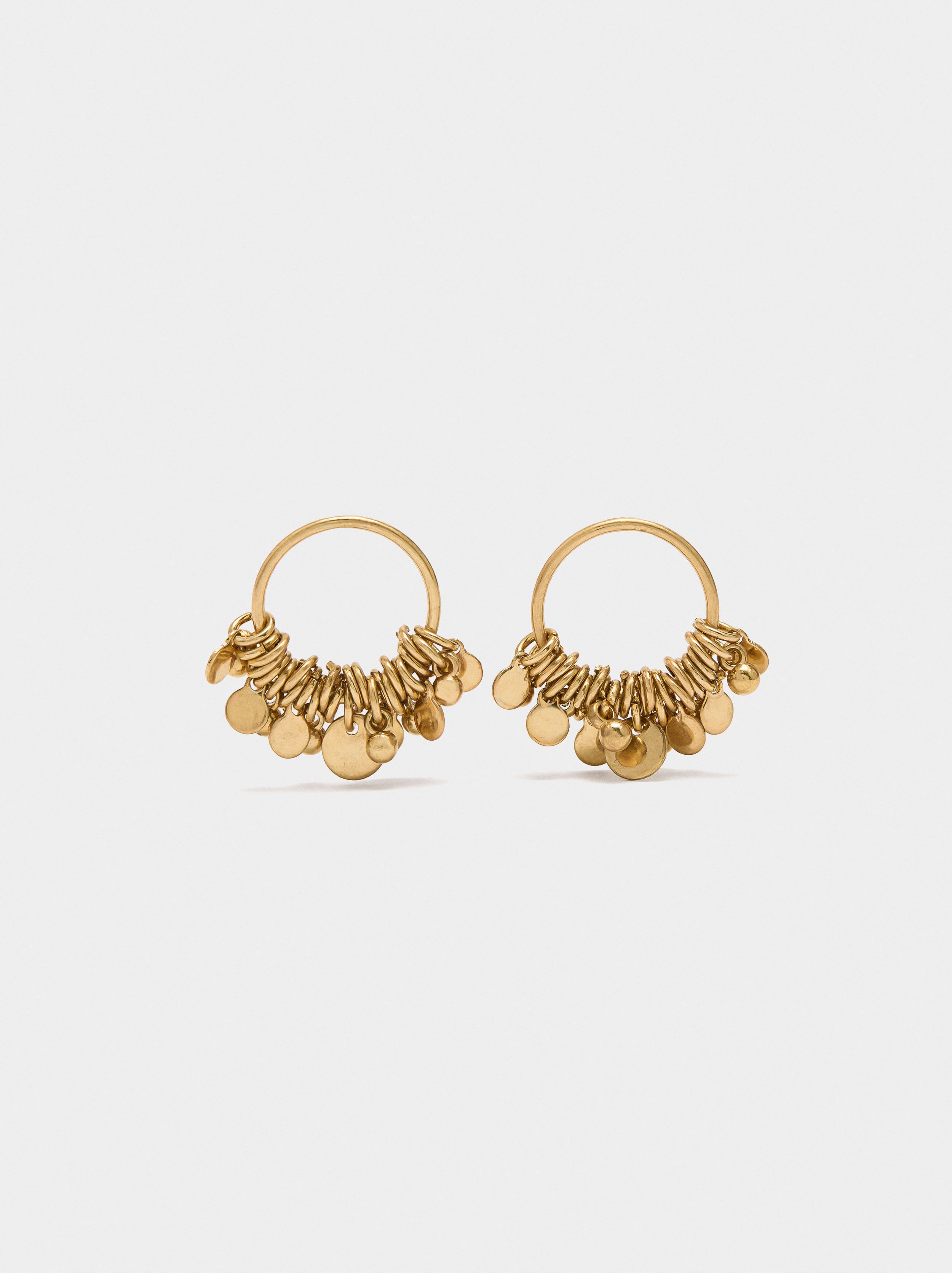 Pendientes Aros Con Medallas Y Esferas