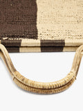 Bolso De Mano Bicolor Efecto Rafia Con Bambú
