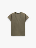 Top Liso Con Escote En Pico