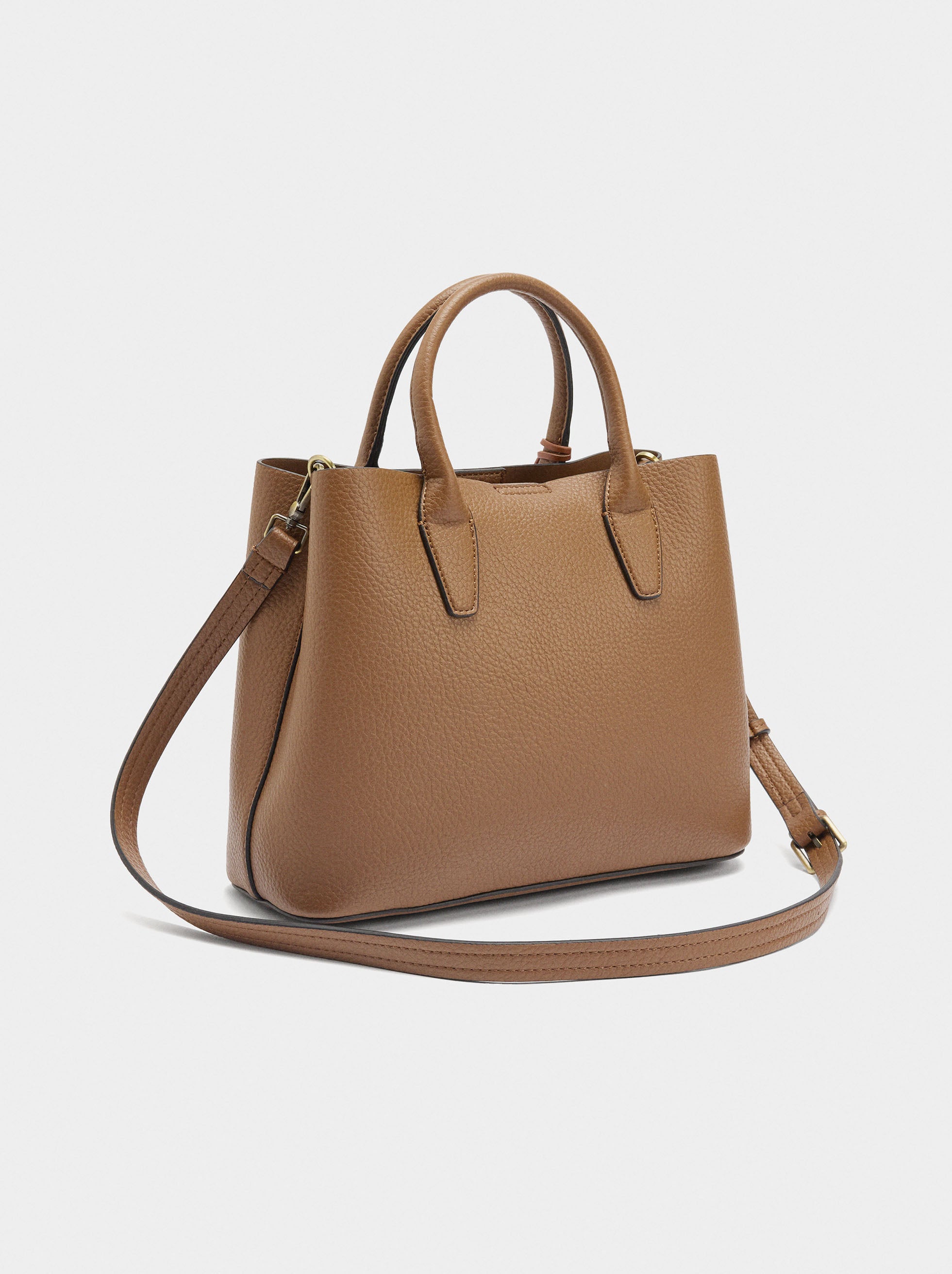 Bolso Tote Con Textura Y Colgante