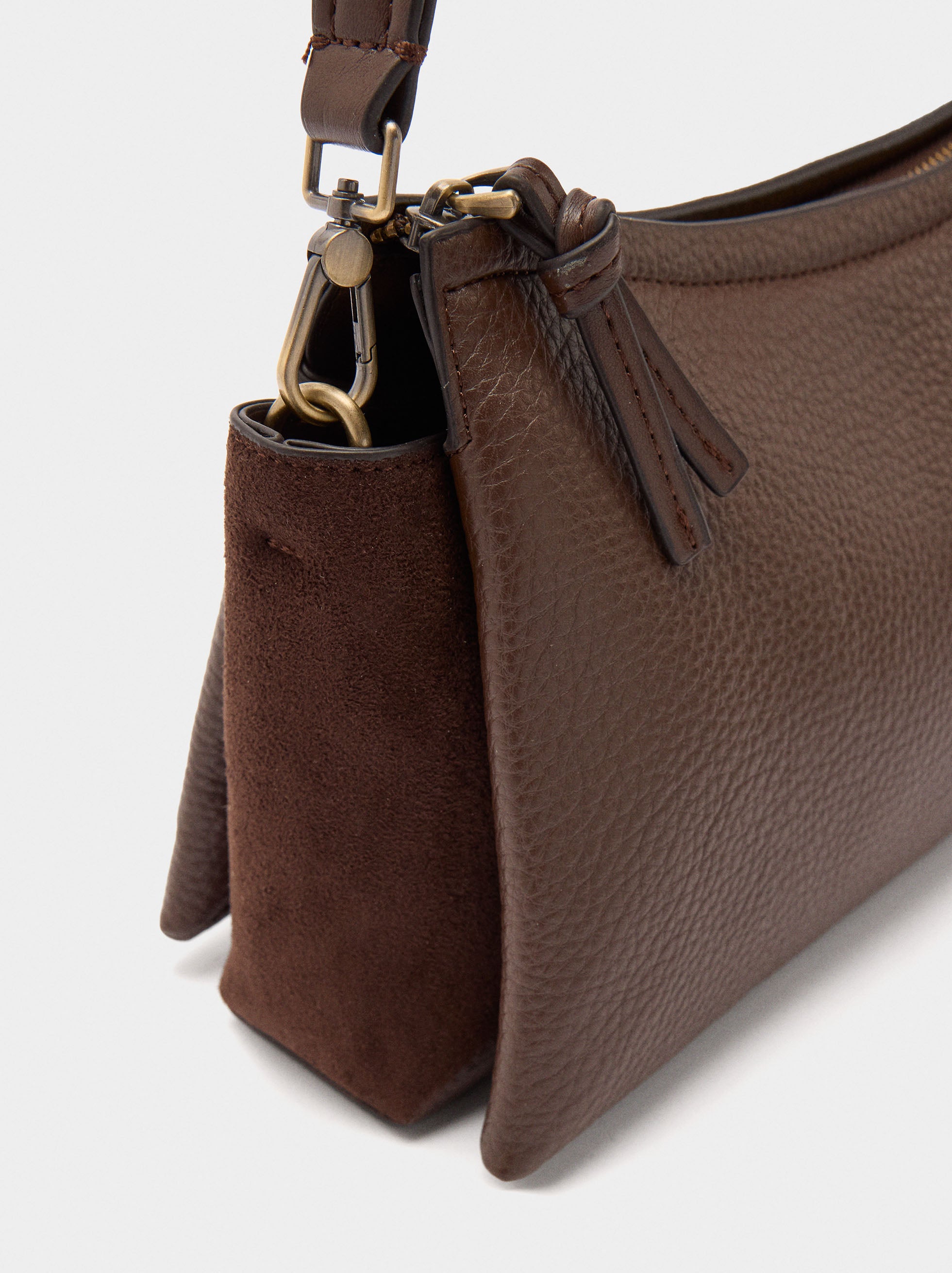 Bolso Bandolera Con Textura Efecto Piel