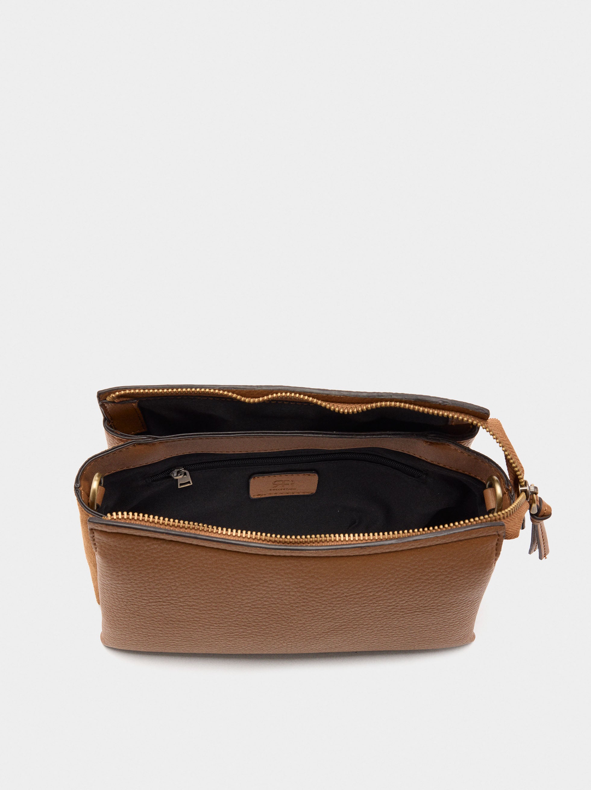 Bolso Bandolera Con Textura Efecto Piel