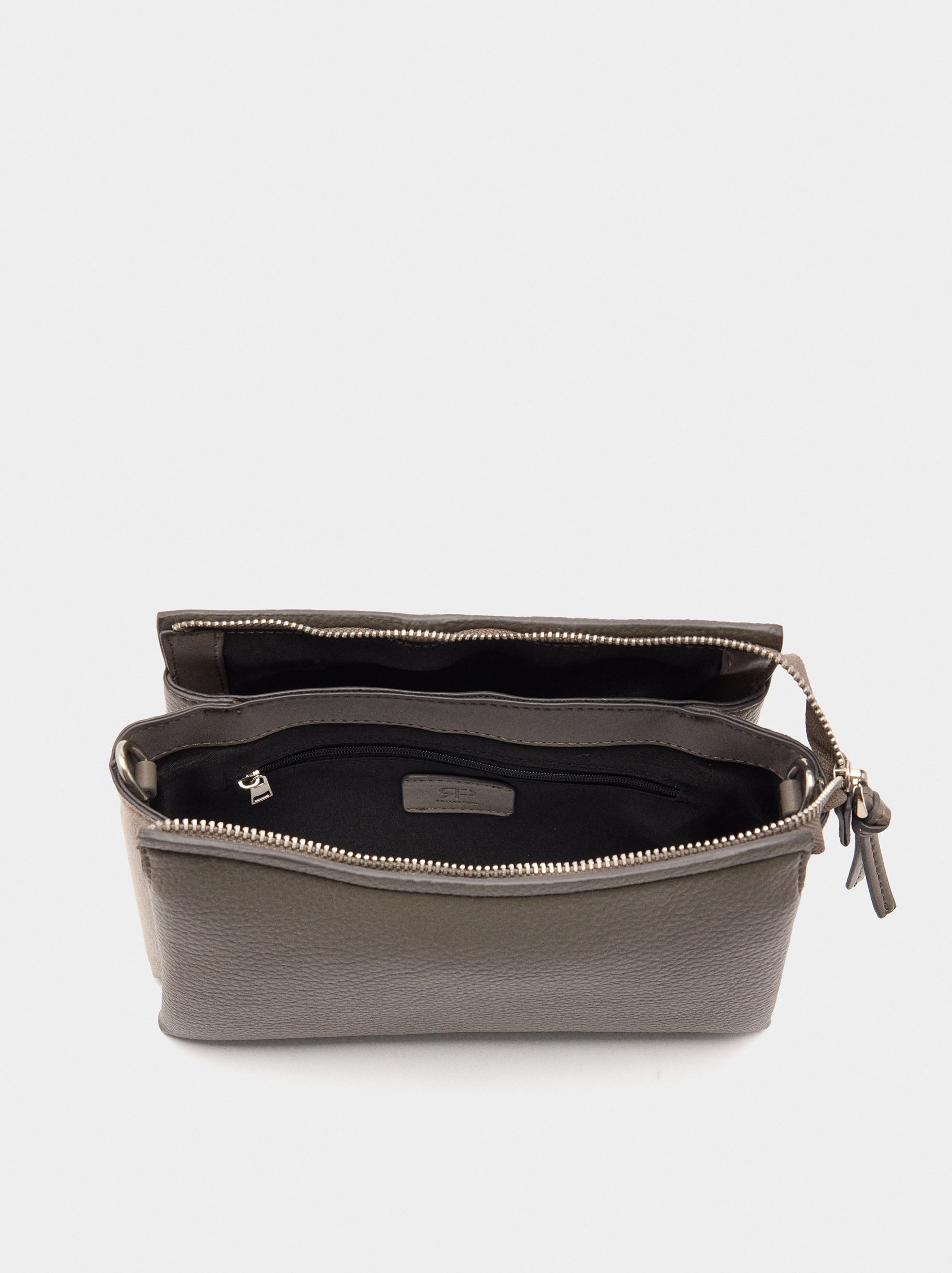 Bolso Bandolera Con Textura Efecto Piel