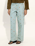 Pantalón Vaquero Con Bordados 100% Algodón