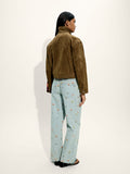 Pantalón Vaquero Con Bordados 100% Algodón