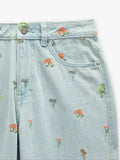 Pantalón Vaquero Con Bordados 100% Algodón