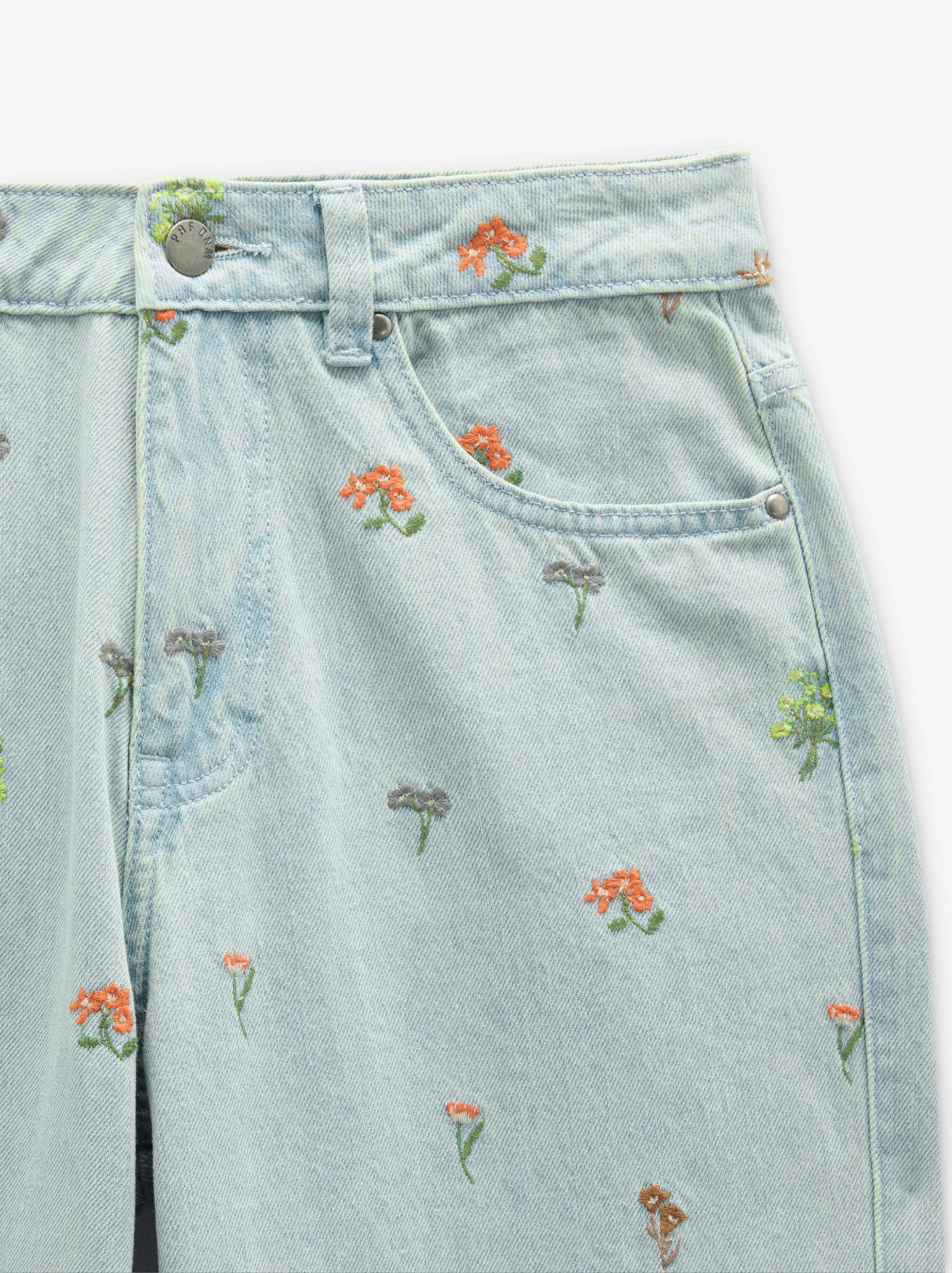 Pantalón Vaquero Con Bordados 100% Algodón