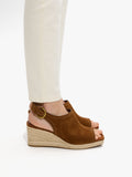 Sandalias De Piel Con Cuña De Yute