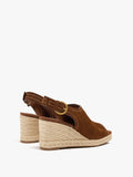 Sandalias De Piel Con Cuña De Yute