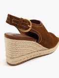 Sandalias De Piel Con Cuña De Yute