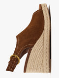 Sandalias De Piel Con Cuña De Yute