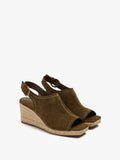 Sandalias De Piel Con Cuña De Yute