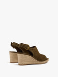 Sandalias De Piel Con Cuña De Yute
