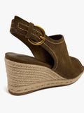 Sandalias De Piel Con Cuña De Yute