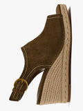 Sandalias De Piel Con Cuña De Yute