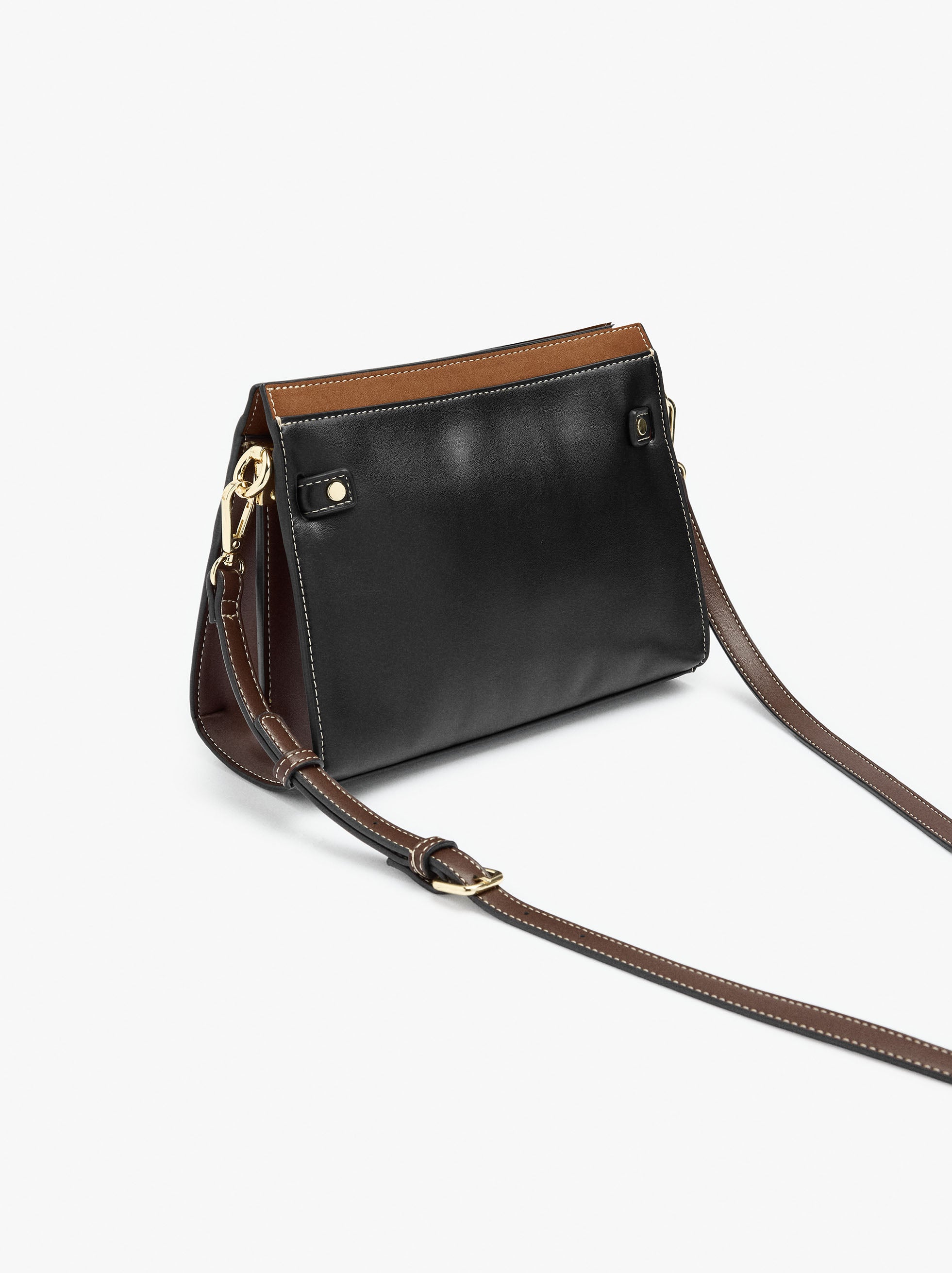 Bolso De Mano Liso Con Bandolera