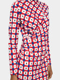 Vestido Drapeado A Cuadros